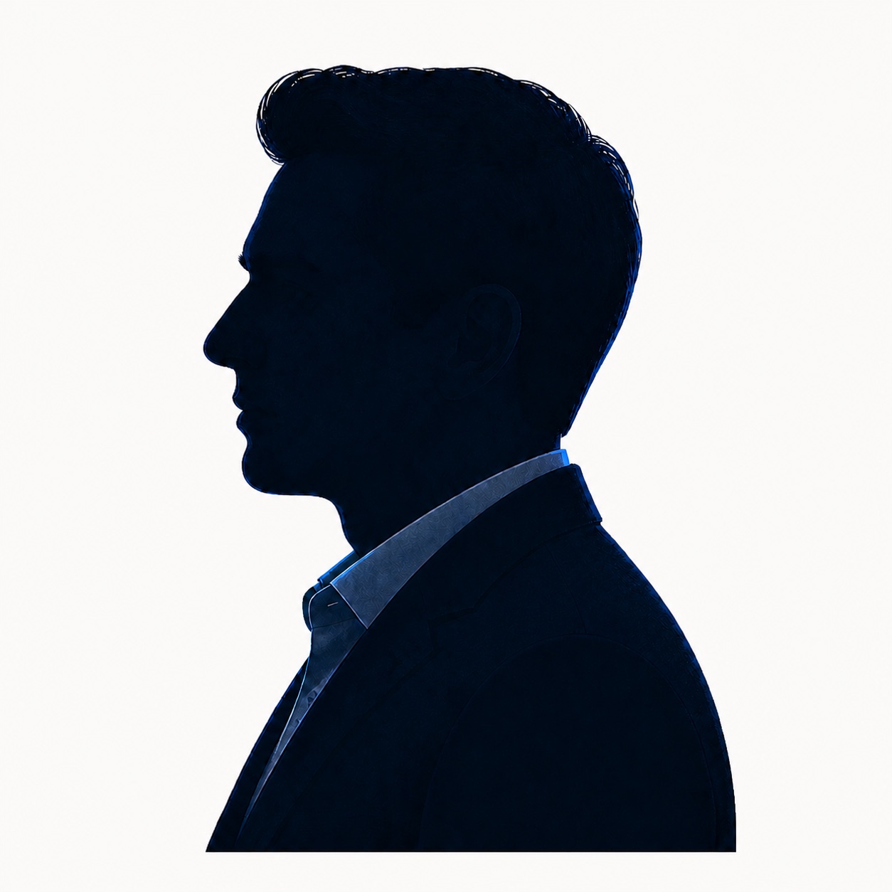 Abstract editorial silhouette representing Yogesh A. Raut's leadership profile